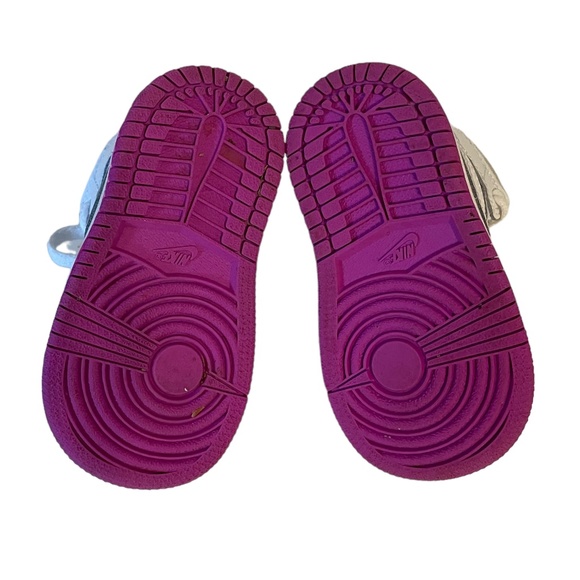 Nike Jordan Jumpman 1 Mid Rise Toddler Sneakers White & Fuschia Size 4 (Childs) - Picture 8 of 14
